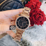 Buy Shop Michael Kors Catlin Black Diamonds Dial Rose Gold Steel Strap Watch for Women - MK3356 USA Online