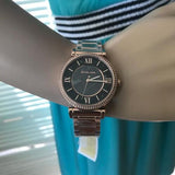 Buy Shop Michael Kors Catlin Black Diamonds Dial Rose Gold Steel Strap Watch for Women - MK3356 USA Online