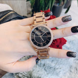 Buy Shop Michael Kors Catlin Black Diamonds Dial Rose Gold Steel Strap Watch for Women - MK3356 USA Online