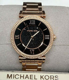 Buy Shop Michael Kors Catlin Black Diamonds Dial Rose Gold Steel Strap Watch for Women - MK3356 USA Online