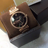 Buy Shop Michael Kors Catlin Black Diamonds Dial Rose Gold Steel Strap Watch for Women - MK3356 USA Online