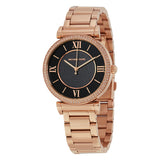Buy Shop Michael Kors Catlin Black Diamonds Dial Rose Gold Steel Strap Watch for Women - MK3356 USA Online