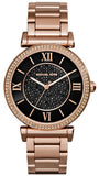 Buy Shop Michael Kors Catlin Black Diamonds Dial Rose Gold Steel Strap Watch for Women - MK3356 USA Online