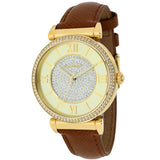 Buy Shop Michael Kors Catlin Champagne Dial Brown Leather Strap Watch for Women - MK2375 USA Online