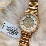 Michael Kors Catlin Mother of Pearl Dial Gold Steel Strap Watch for Women - MK3332