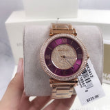 Buy Shop Michael Kors Catlin Quartz Rose Gold Dial Rose Gold Steel Strap Watch For Women - MK3412 USA Online