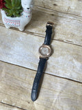 Buy Shop Michael Kors Catlin Rose Gold Crystal Dial Black Leather Strap Watch for Women - MK2376 USA Online