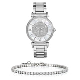 Buy Shop Michael Kors Catlin Silver Dial Silver Steel Strap Watch for Women - MK3355 USA Online