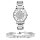 Buy Shop Michael Kors Catlin Silver Dial Silver Steel Strap Watch for Women - MK3355 USA Online
