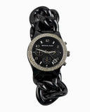 Buy Shop Michael Kors Ceramic Black Dial Black Steel Strap Watch for Women - MK5388 USA Online