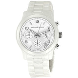Buy Shop Michael Kors Runway White Ceramic Dial White Steel Strap Watch for Women - MK5161 USA Online