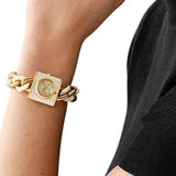 Buy Shop Michael Kors Chain Lock Analog Crystals Silver Dial Gold Steel Strap Watch for Women - MK4809 USA Online