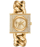 Buy Shop Michael Kors Chain Lock Analog Crystals Silver Dial Gold Steel Strap Watch for Women - MK4809 USA Online