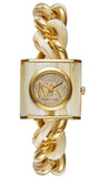 Buy Shop Michael Kors Chain Lock Analog Crystals Silver Dial Gold Steel Strap Watch for Women - MK4809 USA Online