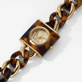 Buy Shop Michael Kors Chain Lock Analog Silver Dial Two Tone Steel Strap Watch for Women - MK4808 USA Online