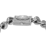 Buy Shop Michael Kors Chain Lock Pave Silver Dial Silver Steel Strap Watch For Women - MK4718 USA Online