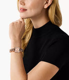 Buy Shop Michael Kors Chain Lock Three-Hand Rose Gold Dial Rose Gold Steel Strap Watch for Women - MK4827 USA Online