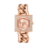 Buy Shop Michael Kors Chain Lock Three-Hand Rose Gold Dial Rose Gold Steel Strap Watch for Women - MK4827 USA Online
