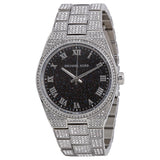 Michael Kors Channing Diamonds Black Dial Silver Steel Strap Watch for Women - MK6089