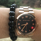 Buy Shop Michael Kors Channing Black Dial Rose Gold Steel Strap Watch For Women - MK5937 USA Online