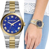 Buy Shop Michael Kors Channing Blue Dial Two Tone Steel Strap Watch For Women - MK5893 USA Online