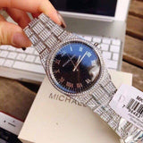 Buy Shop Michael Kors Channing Diamonds Black Dial Silver Steel Strap Watch for Women - MK6089 USA Online