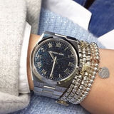 Buy Shop Michael Kors Channing Midnight Blue Dial Silver Steel Strap Watch for Women - MK6113 USA Online