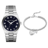 Buy Shop Michael Kors Channing Midnight Blue Dial Silver Steel Strap Watch for Women - MK6113 USA Online