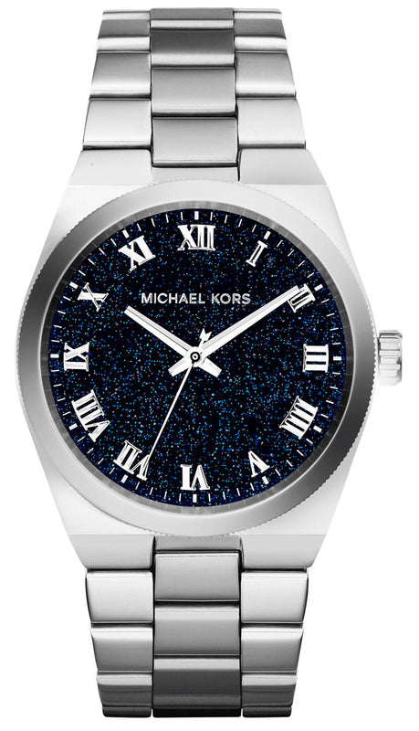 Buy Shop Michael Kors Channing Midnight Blue Dial Silver Steel Strap Watch for Women - MK6113 USA Online