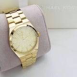Buy Shop Michael Kors Channing Quartz Gold Dial Gold Steel Strap Watch For Women - MK6623 USA Online