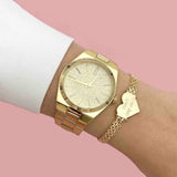 Buy Shop Michael Kors Channing Quartz Gold Dial Gold Steel Strap Watch For Women - MK6623 USA Online