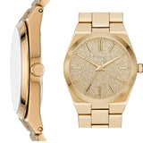Buy Shop Michael Kors Channing Quartz Gold Dial Gold Steel Strap Watch For Women - MK6623 USA Online