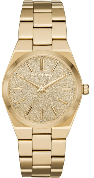 Buy Shop Michael Kors Channing Quartz Gold Dial Gold Steel Strap Watch For Women - MK6623 USA Online