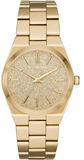 Buy Shop Michael Kors Channing Quartz Gold Dial Gold Steel Strap Watch For Women - MK6623 USA Online