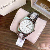 Buy Shop Michael Kors Channing Quartz Mother of Pearl Pink Dial Two Tone Steel Strap Watch For Women - MK6650 USA Online