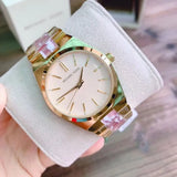 Buy Shop Michael Kors Channing Quartz Mother of Pearl Pink Dial Two Tone Steel Strap Watch For Women - MK6650 USA Online