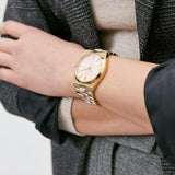 Buy Shop Michael Kors Channing Quartz Mother of Pearl Pink Dial Two Tone Steel Strap Watch For Women - MK6650 USA Online