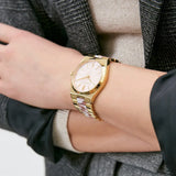 Buy Shop Michael Kors Channing Quartz Mother of Pearl Pink Dial Two Tone Steel Strap Watch For Women - MK6650 USA Online
