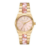 Buy Shop Michael Kors Channing Quartz Mother of Pearl Pink Dial Two Tone Steel Strap Watch For Women - MK6650 USA Online