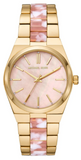 Buy Shop Michael Kors Channing Quartz Mother of Pearl Pink Dial Two Tone Steel Strap Watch For Women - MK6650 USA Online