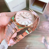 Buy Shop Michael Kors Channing Quartz Mother of Pearl Pink Dial Two Tone Steel Strap Watch For Women - MK6652 USA Online