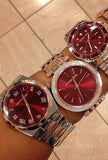 Buy Shop Michael Kors Channing Quartz Red Dial Two Tone Steel Strap Watch For Women - MK6114 USA Online