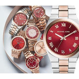 Buy Shop Michael Kors Channing Quartz Red Dial Two Tone Steel Strap Watch For Women - MK6114 USA Online