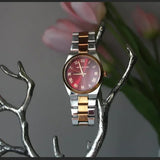 Buy Shop Michael Kors Channing Quartz Red Dial Two Tone Steel Strap Watch For Women - MK6114 USA Online
