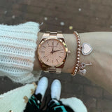 Buy Shop Michael Kors Channing Quartz Rose Gold Dial Rose Gold Steel Strap Watch For Women - MK6624 USA Online