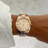 Buy Shop Michael Kors Channing Quartz Rose Gold Dial Rose Gold Steel Strap Watch For Women - MK6624 USA Online