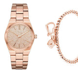 Buy Shop Michael Kors Channing Quartz Rose Gold Dial Rose Gold Steel Strap Watch For Women - MK6624 USA Online