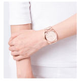 Michael Kors Channing Quartz Rose Gold Dial Rose Gold Steel Strap Watch For Women - MK6624