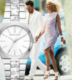 Buy Shop Michael Kors Channing Quartz White Dial Two Tone Steel Strap Watch For Women - MK6649 USA Online