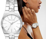 Buy Shop Michael Kors Channing Quartz White Dial Two Tone Steel Strap Watch For Women - MK6649 USA Online